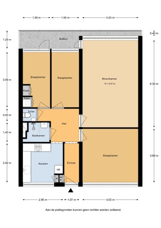 Floor plan - Korfoedreef 129, 3562 SH Utrecht 